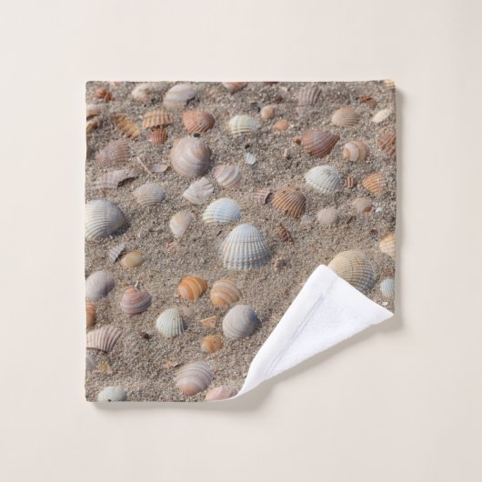 Muscheln am Strand Badhandtuch Set (Waschlappen)