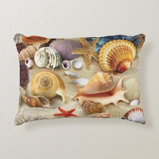 Muscheln am Strand Dekokissen (Vorderseite)