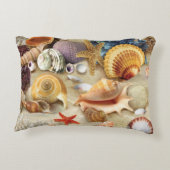 Muscheln am Strand Dekokissen (Rückseite)