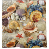 Muscheln am Strand Duschvorhang (Vorderseite)