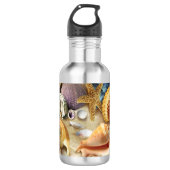 Muscheln am Strand Edelstahlflasche (Vorderseite)