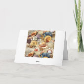 Muscheln am Strand Feiertagskarte (Rückseite)