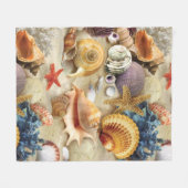Muscheln am Strand Fleecedecke (Vorderseite (Horizontal))