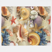 Muscheln am Strand Fleecedecke (Vorderseite (Horizontal))