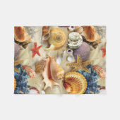Muscheln am Strand Fleecedecke (Vorderseite (Horizontal))