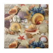 Muscheln am Strand Fliese (Vorderseite)