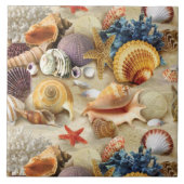 Muscheln am Strand Fliese (Vorderseite)