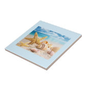 Muscheln am Strand Fliese (Seite)