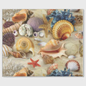 Muscheln am Strand Geschenkpapier (Flach)