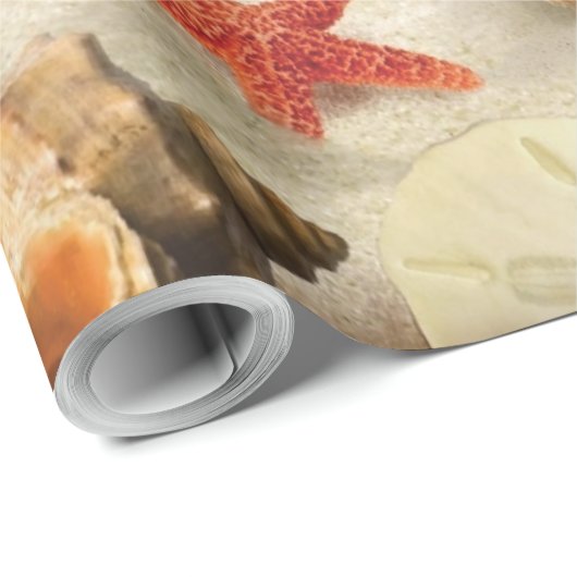 Muscheln am Strand Geschenkpapier (Rolleneckpunkt)