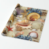 Muscheln am Strand Geschenkpapier (Ungerollt)