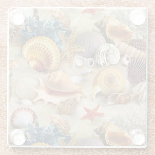 Muscheln am Strand Glasuntersetzer (Rückseite)