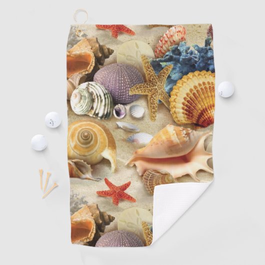 Muscheln am Strand Golfhandtuch (Insitu)