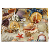 Muscheln am Strand Große Geschenktüte (Vorderseite)