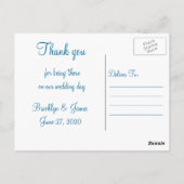 Muscheln am Strand Hochzeit Danke Postkarten (Rückseite)