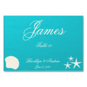 Muscheln am Strand Hochzeiten Platzkarten Tischkar Tischnummer (Rückseite)