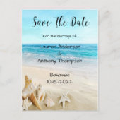 Muscheln am Strand Hochzeiten Save the Date Postkarte (Vorderseite)