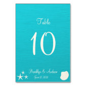 Muscheln am Strand Hochzeitskarten Platzkarten Tischnummer (Rückseite)