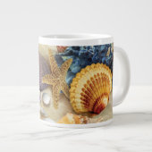 Muscheln am Strand Jumbo-Tasse (Vorderseite Rechts)