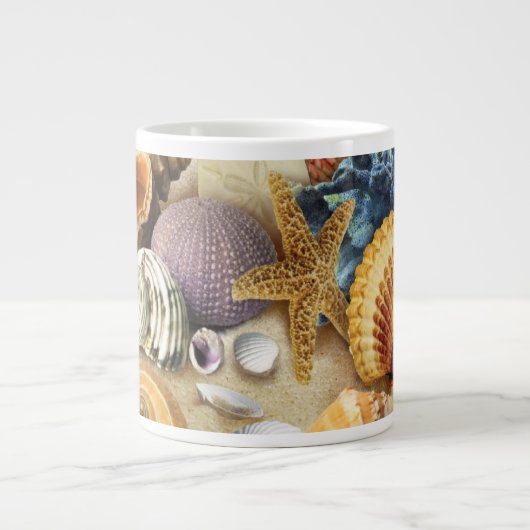 Muscheln am Strand Jumbo-Tasse (Vorderseite)