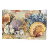 Muscheln am Strand Kissenbezug (Rückseite)