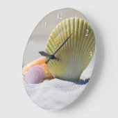 Muscheln am Strand, kleine Zahlen Große Wanduhr (Winkel)