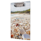 Muscheln am Strand Klemmbrett (Links)