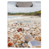 Muscheln am Strand Klemmbrett (Vorderseite)
