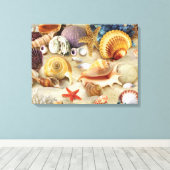 Muscheln am Strand Leinwanddruck (Insitu (Holzboden))