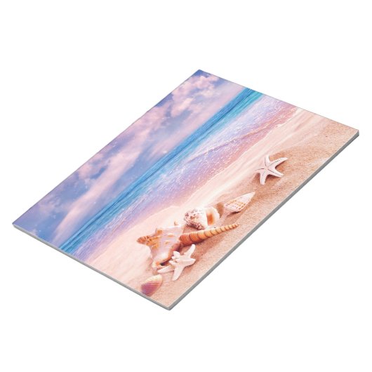 Muscheln am Strand Notizblock (angewinkelt)