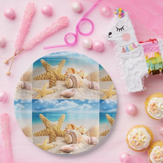 Muscheln am Strand Paper Teller (Party)