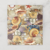 Muscheln am Strand Platzkarte (Außenseite Aufgefaltet)