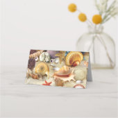 Muscheln am Strand Platzkarte (Rückseite)