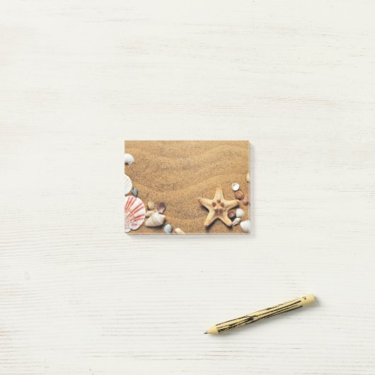 Muscheln am Strand Post-it Klebezettel (Auf Schreibtisch)