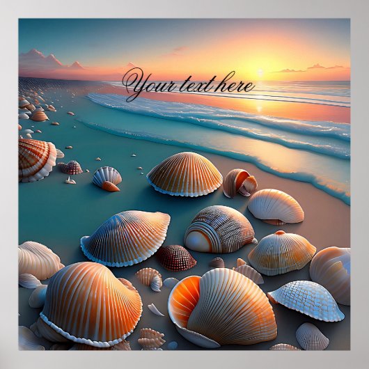 Muscheln am Strand Poster (Vorne)