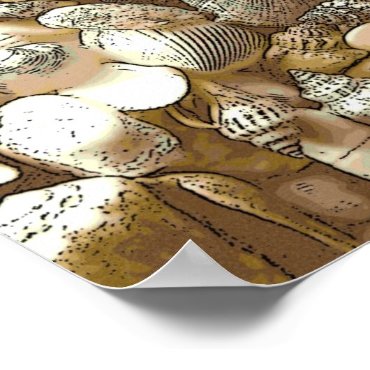 Muscheln am Strand Poster (Ecke)