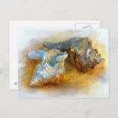 Muscheln am Strand Postkarte (Vorne/Hinten)