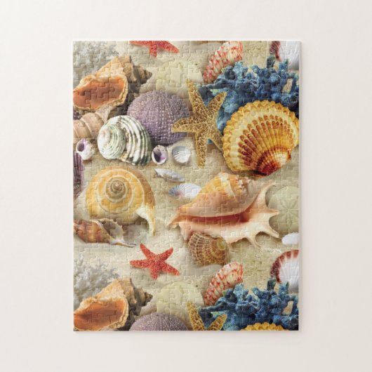 Muscheln am Strand Puzzle (Vertikal)