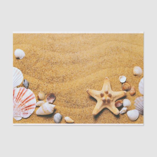 Muscheln am Strand Seidenpapier (Vorderseite)