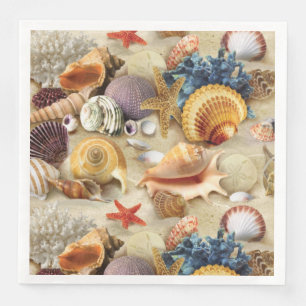 Muscheln am Strand Serviette