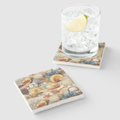 Muscheln am Strand Steinuntersetzer (Seitenansicht)