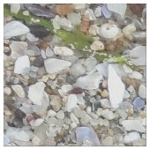 Muscheln am Strand Stoff (Nahaufnahme)