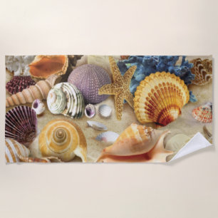 Muscheln am Strand Strandtuch