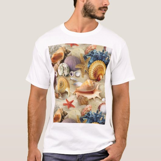 Muscheln am Strand T-Shirt (Vorderseite)