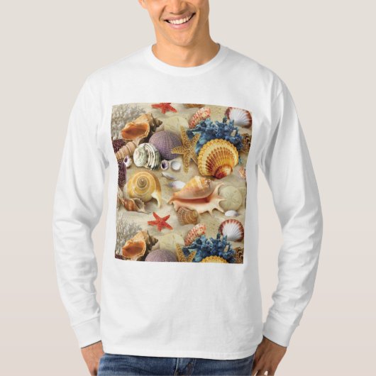Muscheln am Strand T-Shirt (Vorderseite)