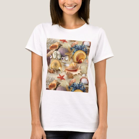 Muscheln am Strand T-Shirt (Vorderseite)