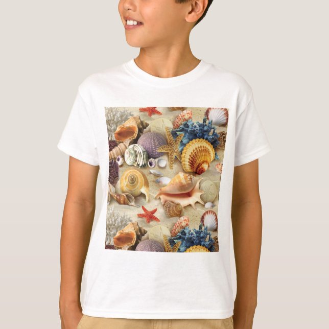 Muscheln am Strand T-Shirt (Vorderseite)