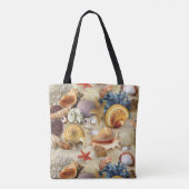 Muscheln am Strand Tasche (Rückseite)