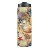 Muscheln am Strand Thermosbecher (Vorderseite)