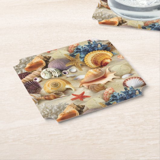 Muscheln am Strand Untersetzer (angewinkelt)